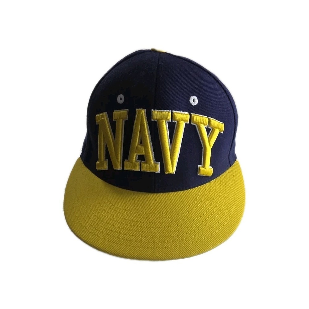 Zephyr NAVY HAT BLUE GOLD LOGO EMBROIDERED WOOL BLEND